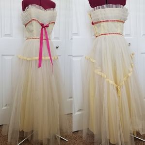 Vintage Yellow Prom Dress